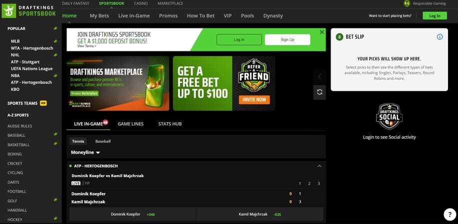 DraftKings Sportsbook Screenshot 1