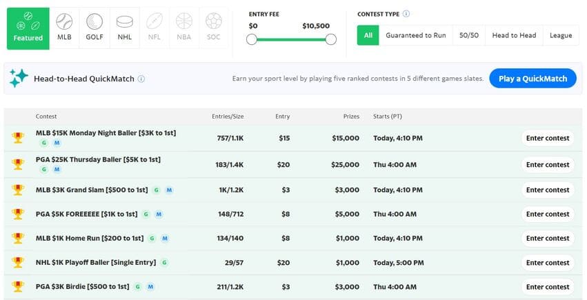 Yahoo! Daily Fantasy Review