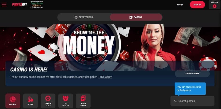 PointsBet Casino Screenshot 1