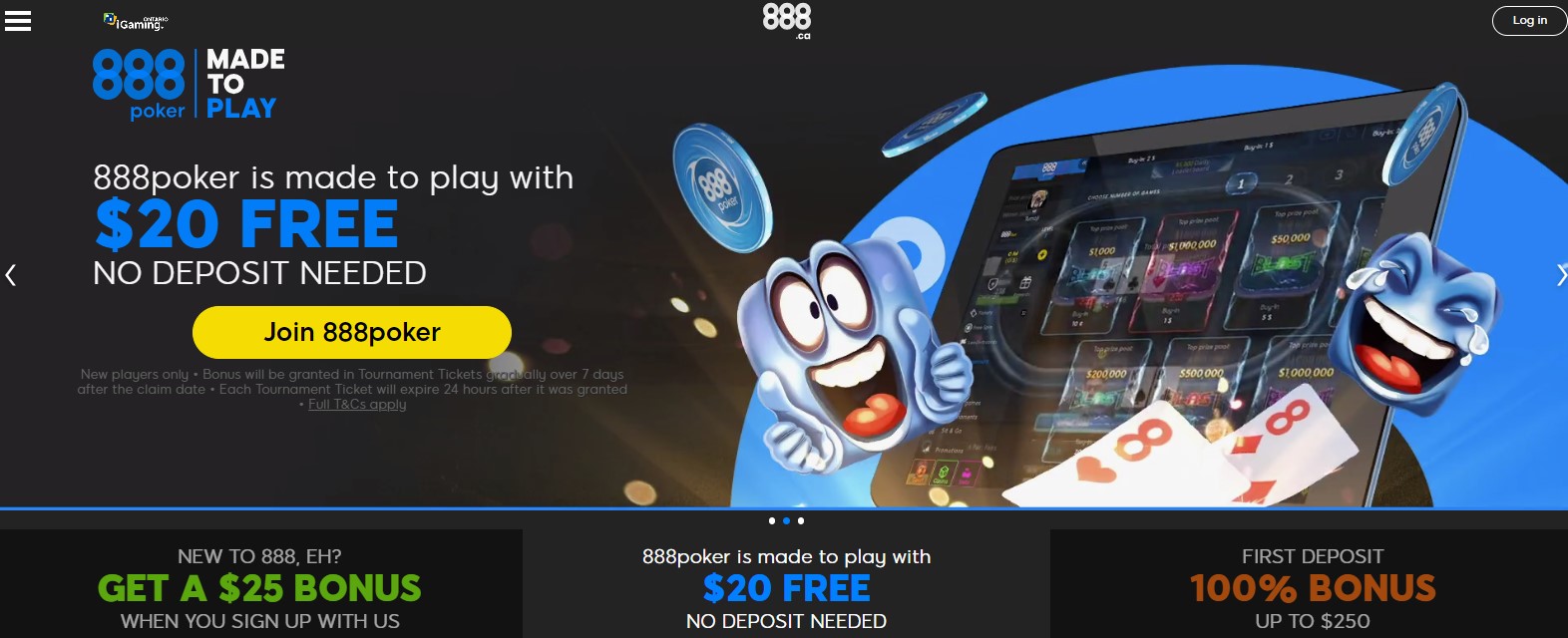 888 Poker MI Casino home